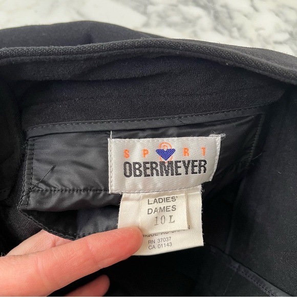 Vintage Obermeyer Sport Women’s Black Wool Blend Stirrup Snow Ski Pants 10 Long - Picture 10 of 12